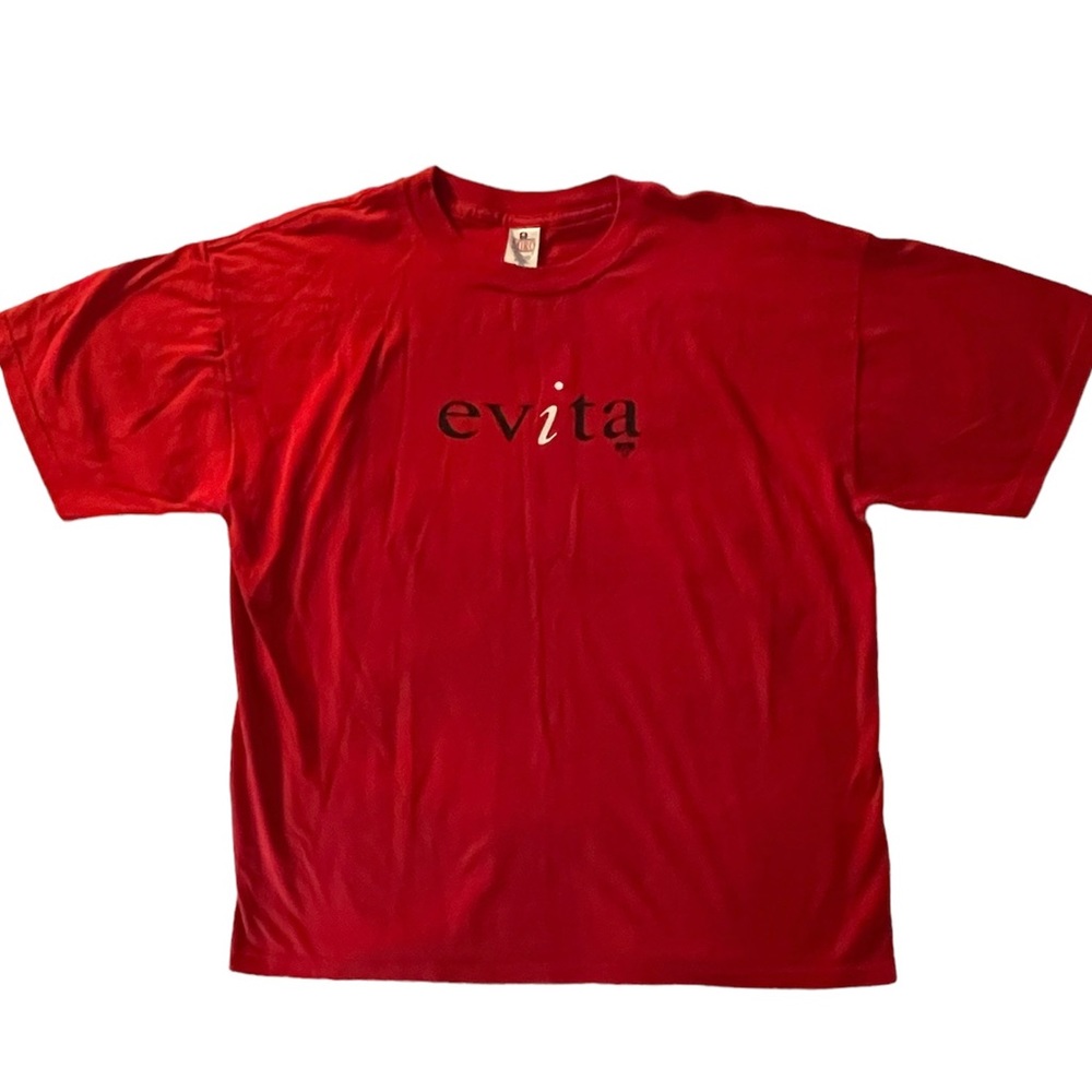 Evita Broadway Musical Promo T Shirt Vintage Andrew Lloyd Webber Red Size Xxl